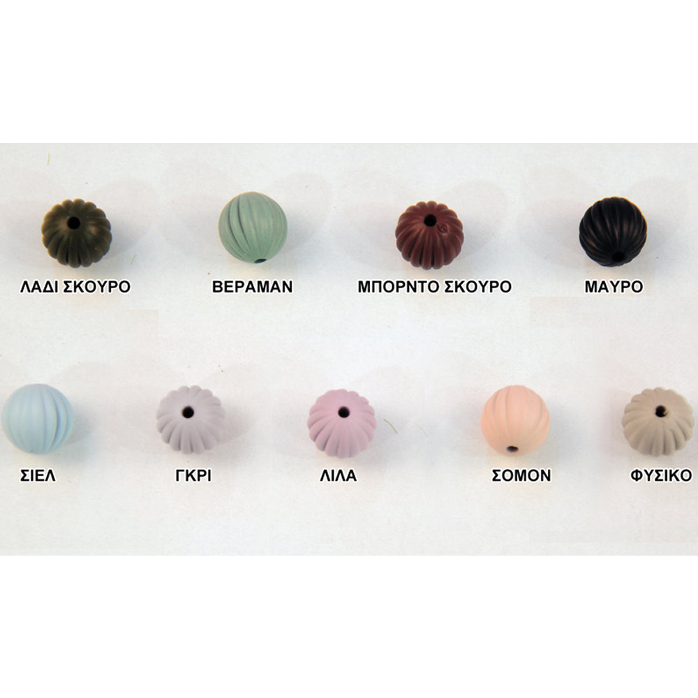 Χάντρα Ανάγλυφες Γραμμές 16mm 220τμχ.