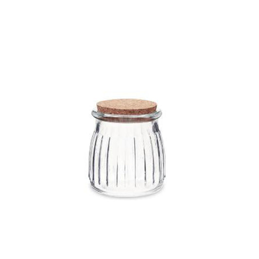 Βαζάκι Γυάλινο Ανάγλυφο μικρό με Φελλό 6,8Χ7εκ 10τμχ.