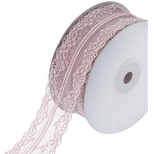 Κορδέλα δαντέλας διπλή σε σάπιο μήλο χρώμα 4εκ 22,80m.