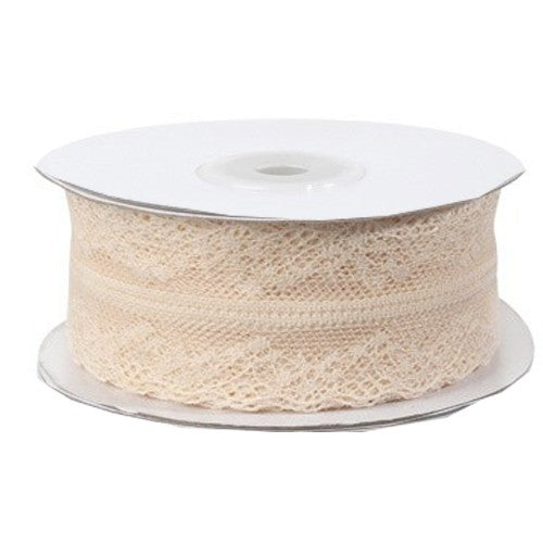 Κορδέλα δαντέλας διπλή σε εκρού χρώμα 4εκ 22,80m.
