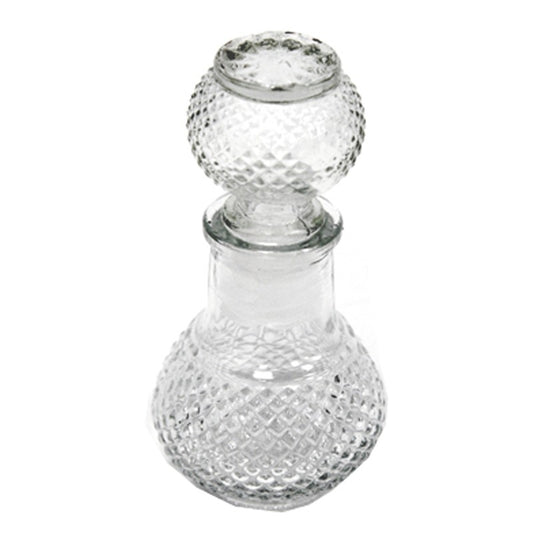 Γυάλινο μπουκάλι ανάγλυφο με πώμα 5,5Χ11εκ 60ml.