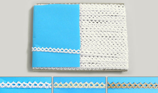 Κορδέλα δαντέλας βαμβακερή με μυτούλες 0,7εκ