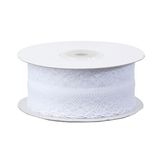 Κορδέλα δαντέλας διπλή σε άσπρο χρώμα 4εκ 22,80m.